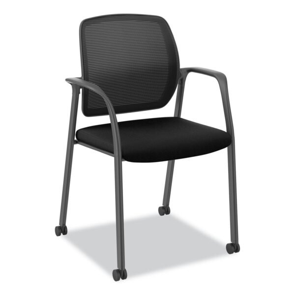 HON Nucleus Series Recharge Guest Chair, Supports Up to 300 lb, 17.62" Seat Height, Black Seat/Back, Black Base (NR6FMC10P71)