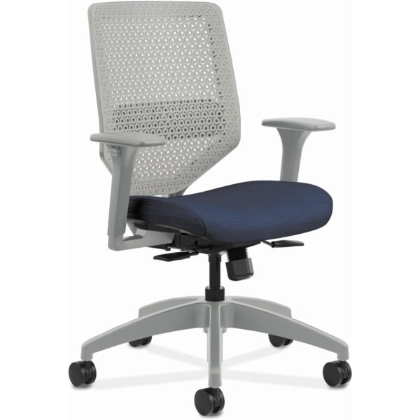 HON Solve Chair Fabric Seat Material - Titanium Back Color - Black Frame Color - Mid Back - Midnight - 1 Each (SVR1AILC90TK)