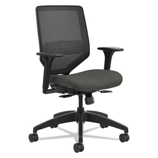 HON Solve Series Mesh Back Task Chair, Supports Up to 300 lb, 16" to 22" Seat Height, Ink Seat, Black Back/Base (SVM1ALC10TK)