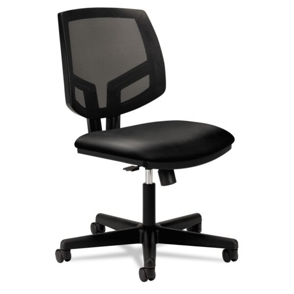 HON Volt Series Mesh Back Leather Task Chair with Synchro-Tilt, Supports Up to 250 lb, 18.13" to 22.38" Seat Height, Black (5713SB11T)