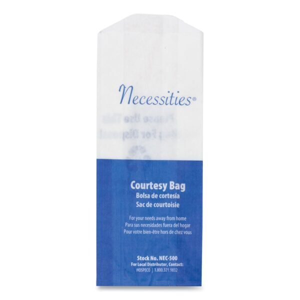 HOSPECO Feminine Hygiene Convenience Disposal Bag, 3" x 1.5" x 7.75", White, 500/Carton (NEC500)