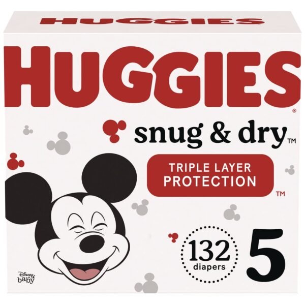 Huggies® Snug and Dry Diapers, Size 5, 27+ lbs., 132 Diapers (51517)