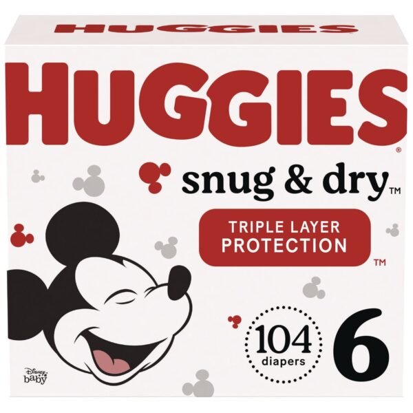 Huggies® Sung and Dry Diapers, Size 6, 35+ lbs., 104 Diapers (51516)