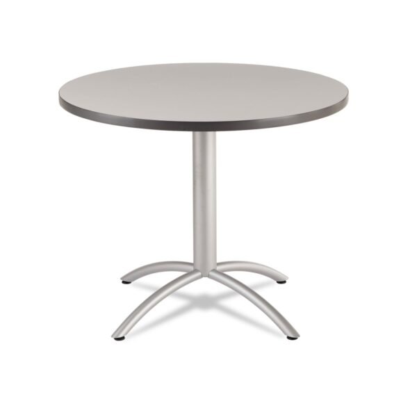 Iceberg CafeWorks Table, Cafe-Height, Round, 36" x 30", Gray/Silver (65621)
