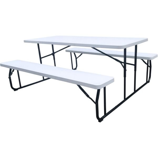 Iceberg Folding Picnic Table 17.5" Height x 72" Width x 12" Depth Bench, 29" Height x 72" Width x 29" Depth Table Top (65925)