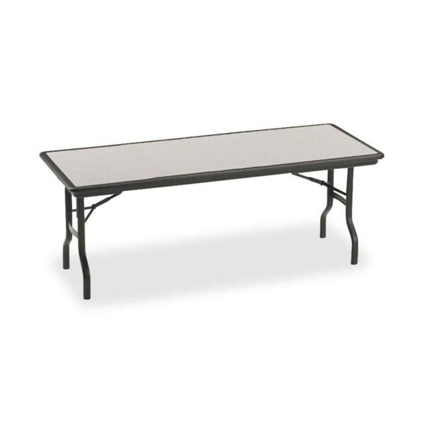 Iceberg IndestrucTable Folding Table Rectangle Top - 1500 lb Capacity - 30" Table Top Length x 72" Table Top Width - 29" Height - Banquet - Black, Granite, Powder Coated -...