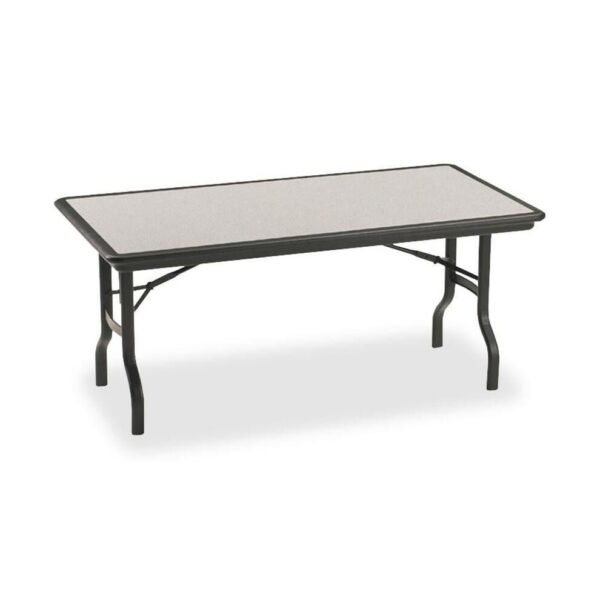 Iceberg IndestrucTable Folding Table Rectangle Top - 1500 lb Capacity - 96" Table Top Length x 30" Table Top Width - 29" Height - Banquet - Black, Granite, Powder Coated -...
