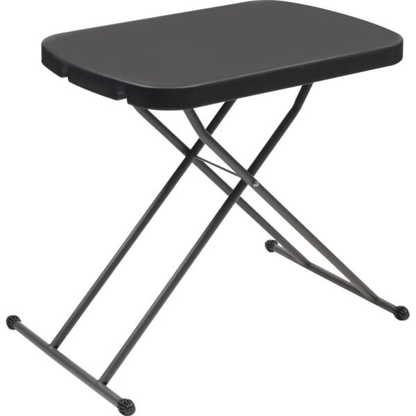 Iceberg IndestrucTable Small Space Personal Table Black Top - 25 lb Capacity - Height Adjustable - 20.80" to 26.60" Adjustment - 26.60" Table Top Width x 17.80" Table Top Depth...