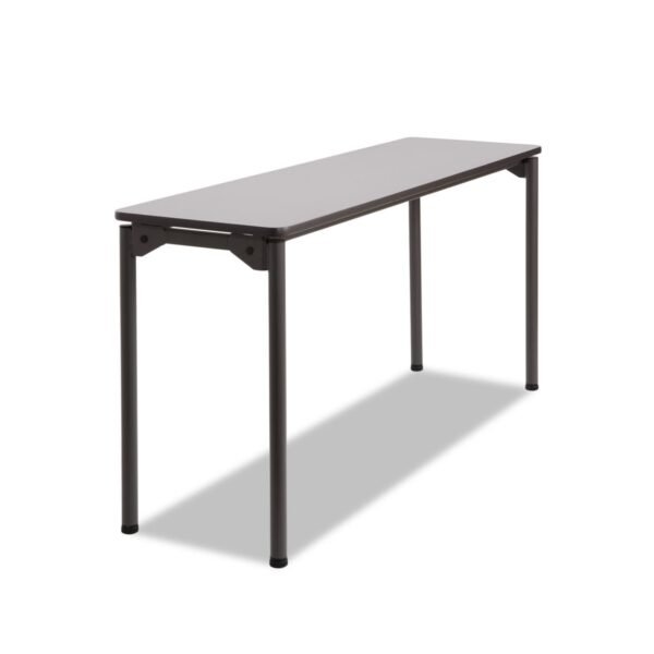 Iceberg Maxx Legroom Wood Folding Table, Rectangular, 60" x 18" x 29.5", Gray/Charcoal (65877)