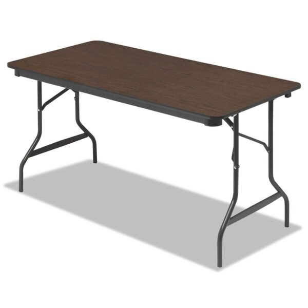 Iceberg OfficeWorks Classic Wood-Laminate Folding Table, Curved Legs, Rectangular, 60" x 30" x 29", Walnut (55314)
