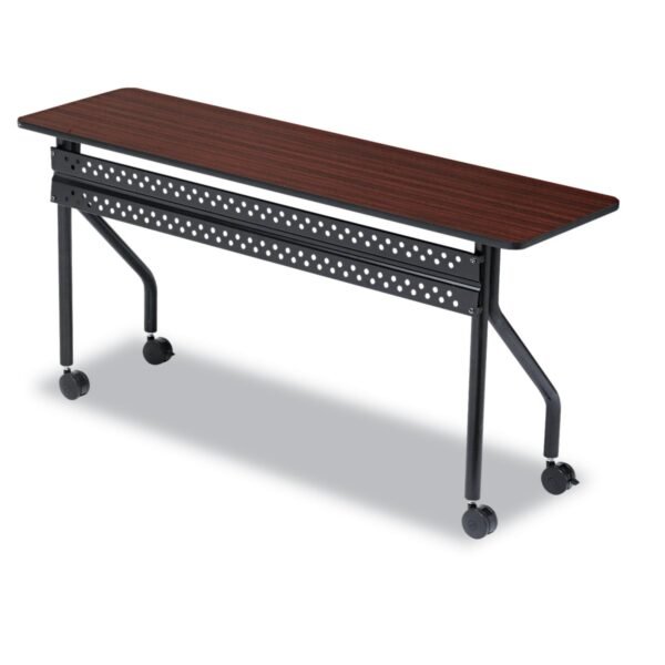 Iceberg OfficeWorks Mobile Training Table, Rectangular, 60" x 18" x 29", Mahogany/Black (68058)