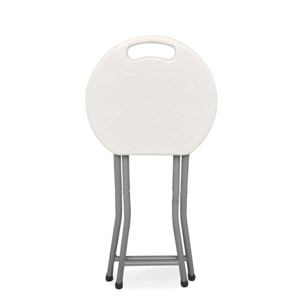 Iceberg Rough n Ready Folding Stool, Backless, Supports Up to 300 lb, 18" Seat Height, White Seat, Charcoal Base, 4/Carton (64563)