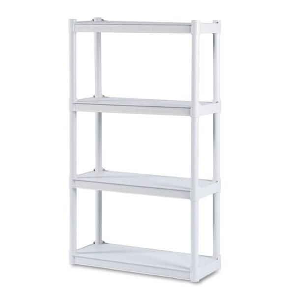 Iceberg Rough n Ready Open Storage System, Four-Shelf, Injection-Molded Polypropylene, 32w x 13d x 54h, Platinum (20843)