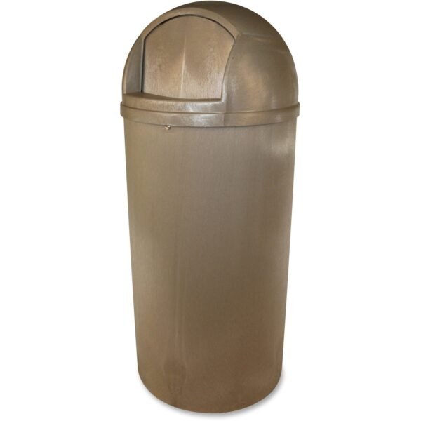 Impact Plastic Bullet Indoor/Outdoor 21-Gallon Receptacle 21 gal Capacity - Bullet - 40.8" Height x 18.3" Diameter - Plastic, Structural Foam - Beige - 1 Each (887015)
