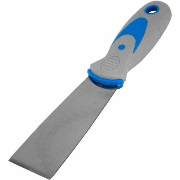 Impact Stiff Putty Knife 1.50" Blade - Comfort Grip, Rust Resistant, Solvent Proof, Hanging Hole - Blue, Gray - 12 / Box (T000500)