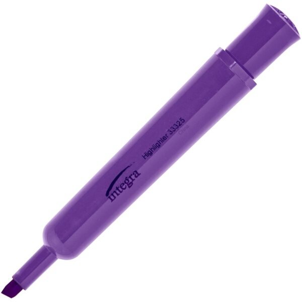 Integra Chisel Desk Liquid Highlighters Chisel Marker Point - Purple Ink - 1 Dozen (33325)