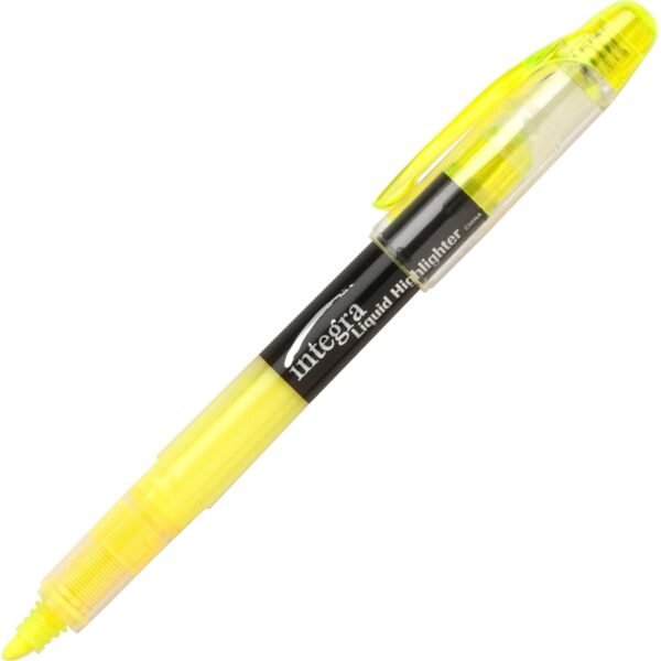Integra Liquid Highlighters Chisel Marker Point - Yellow Ink - 1 Dozen (30006)