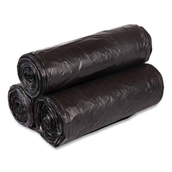 Inteplast Group High-Density Commercial Can Liner Value Pack, 60 gal, 19 mic, 43" x 46", Black, Interleaved Roll, 25 Bags/Roll, 6 Rolls/CT (VALH4348K22)
