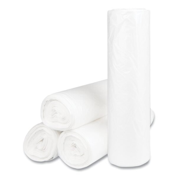 Inteplast Group High-Density Commercial Can Liners, 60 gal, 14 mic, 43" x 48", Natural, Interleaved Roll, 25 Bags/Roll, 8 Rolls/Carton (S434814N)