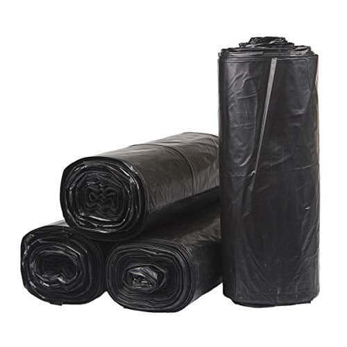 Inteplast Group Low-Density Commercial Can Liners, 60 gal, 1.5 mil, 38" x 58", Black, Interleaved Roll, 20 Bags/Roll, 5 Rolls/Carton (SL3858150K)