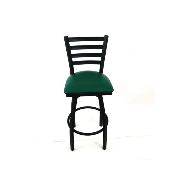 JMC Furniture Boggs Series Barstool, Supports Up to 300 lb, 30.5" Seat Height, Green Seat, Black Back, Black Base (BBBVSGRN)