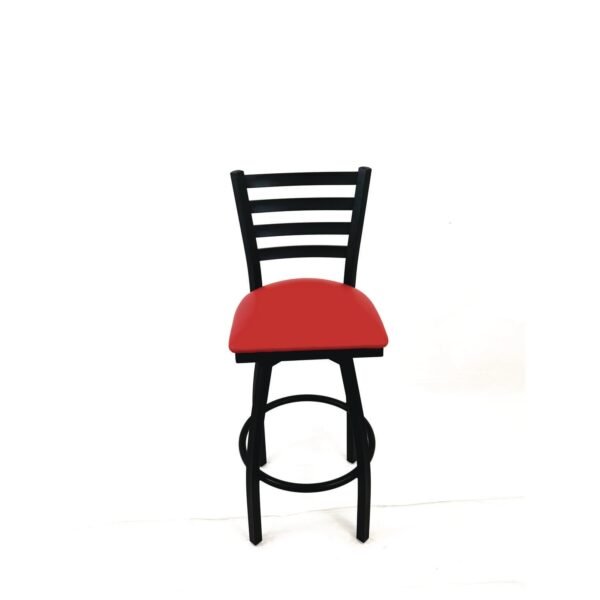 JMC Furniture Boggs Series Barstool, Supports Up to 300 lb, 30.5" Seat Height, Red Seat, Black Back, Black Base (BBBVSRED)