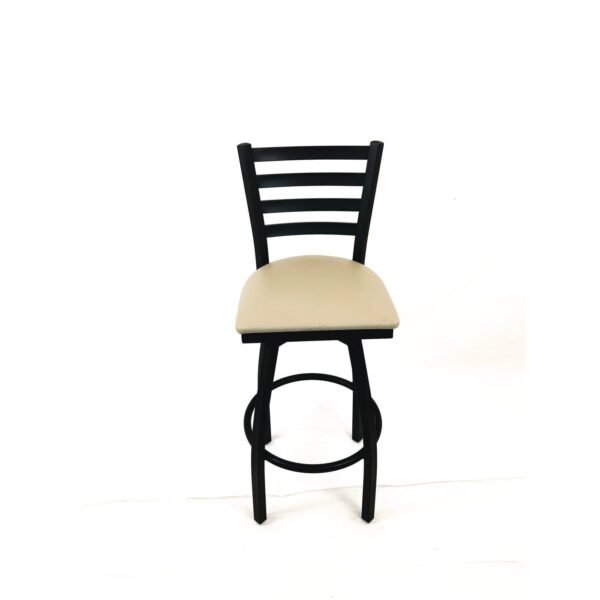 JMC Furniture Boggs Series Barstool, Supports Up to 300 lb, 30.5" Seat Height, Taupe Seat, Black Back, Black Base (BBBVSTAU)