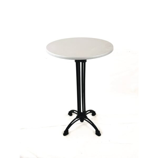 JMC Furniture Topalit Tables, Round, 24" dia x 42"h, Silver Top, Black Aluminum Base/Legs (106A24R2)