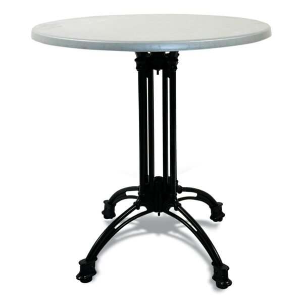 JMC Furniture Topalit Tables, Round, 36" dia x 29"h, Silver Top, Black Iron Base/Legs (10636R2)
