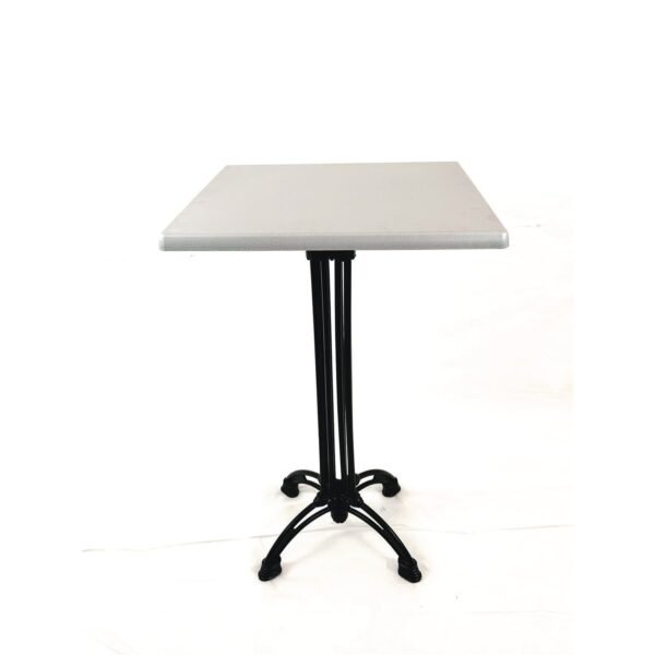 JMC Furniture Topalit Tables, Square, 32 x 32 x 42, Brushed Silver Top, Black Aluminum Base/Legs (106A32322)