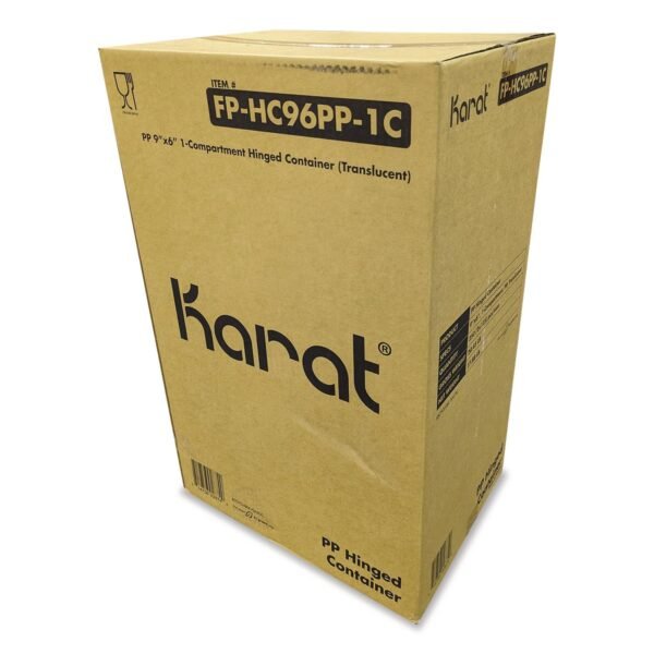 Karat Polypropylene Plastic Hinged Container, 6 x 9 x 2.97, Clear, Plastic, 125/Pack, 2 Packs/Carton (FPHC96PP1C)