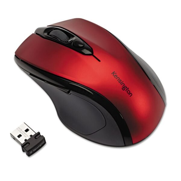 Kensington Pro Fit Mid-Size Wireless Mouse, 2.4 GHz Frequency/30 ft Wireless Range, Right Hand Use, Ruby Red (72422)