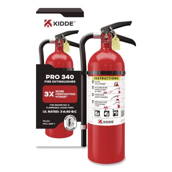 Kidde Pro-5MP Series Fire Extinguisher, with Wall Hanger, 3-A, 40-B:C, 5.5 lbs (21032142)