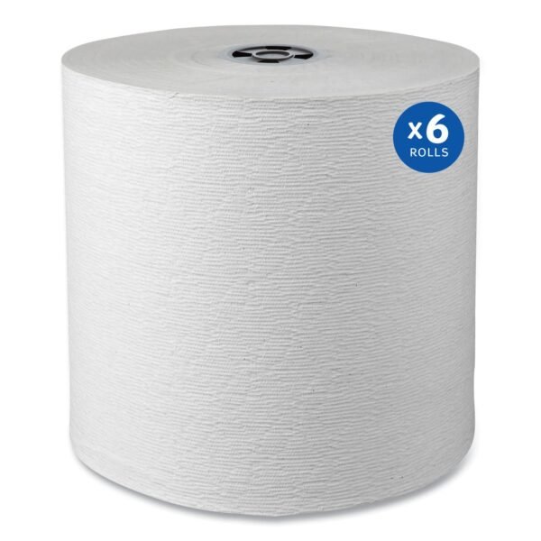 Kleenex Hard Roll Paper Towels with Premium Absorbency Pockets with Colored Core, Gray Core, 1-Ply, 7.5" x 700 ft, White, 6 Rolls/CT (25639)