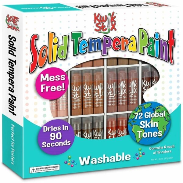 Kwik Stix Kwik Stix Tempera Paint/Paper Set Stick - Assorted Skin Tone - Washable - 72/Set - 1 Each (674)