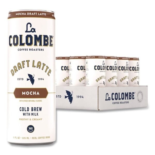 La Colombe Draft Latte Cold Brew, Mocha Latte, 11 oz Can, 12/Carton (LCT00500)