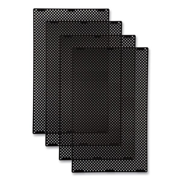 Large General Purpose Perforated Panels for Tailor and Landmark Series Containers, 20.72" x 0.5" x 34.33", Black, 4/Carton