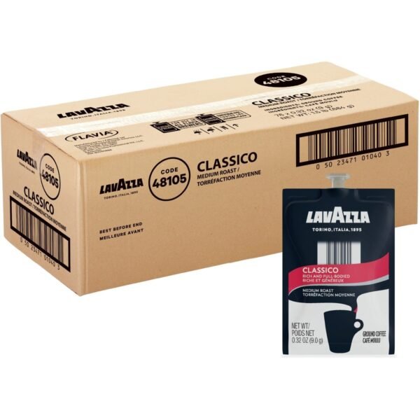 Lavazza Freshpack Classico Coffee Medium - 0.3 oz - Ground, Freshpack - Classico, Arabica, Robusta - 76 / Carton (48105)
