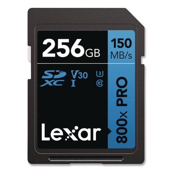 Lexar High-Performance PRO BLUE Series SDXC Memory Card, UHS-I V30 U1 Class 10, 256 GB (LSD800P256GB)
