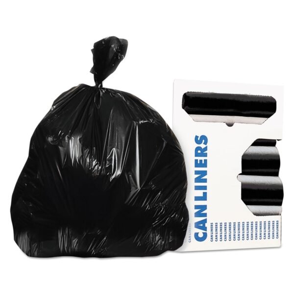 Linear Low Density Can Liners with AccuFit Sizing, 23 gal, 0.9 mil, 30" x 45", Black, 20 Bags/Roll, 10 Rolls/Carton (H6045TKR01)
