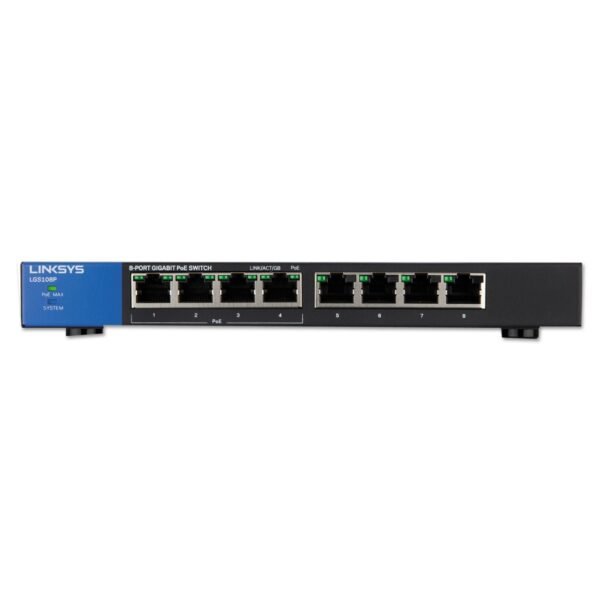 Linksys Business Desktop Gigabit PoE+ Switch, 8 Ports (LGS108P)