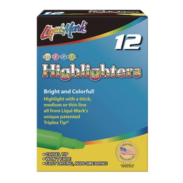 Liqui-Mark Tank Fluorescent Highlighter, Green Ink, Chisel Tip, Green Barrel, Dozen (61211)