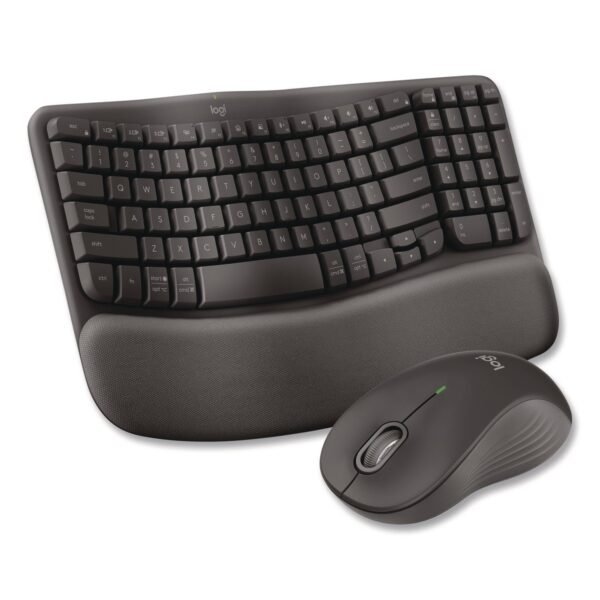 Logitech Wave MK670 Wireless Ergonomic Keyboard and Signature M550L Mouse Combo, 2.4 GHz, Frequency/33 ft Wireless Range, Graphite (920012059)