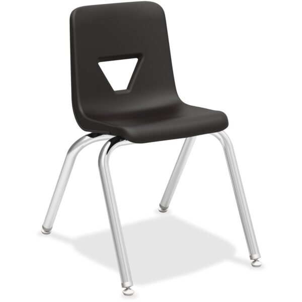 Lorell 16" Seat-height Student Stack Chairs Four-legged Base - Black - Polypropylene - 4 / Carton (LLR99888)