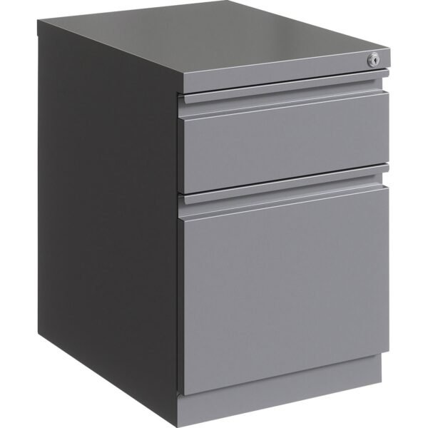 Lorell 20" Box/File Mobile Pedestal 15" Width x 19.9" Depth x 23.8" Height for Box, File - Letter - Mobility, Ball-bearing Suspension, Removable Lock, Pull-out Drawer, Recessed...