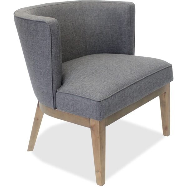 Lorell Accent Guest Chair Walnut Frame Color - Wood Frame Material - Four-legged Base - Gray - Linen - 1 Each (LLR82094)