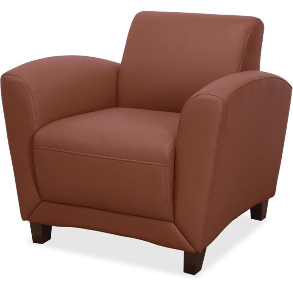 Lorell Accession Club Chair Four-legged Base - Tan - Bonded Leather - Armrest - 1 Each (LLR68948)