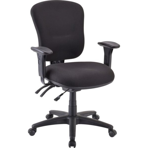 Lorell Accord Series Mid-Back Task Chair Black Seat Color - Polyester Seat Material - Black Frame Color - 1 Each (LLR66128)