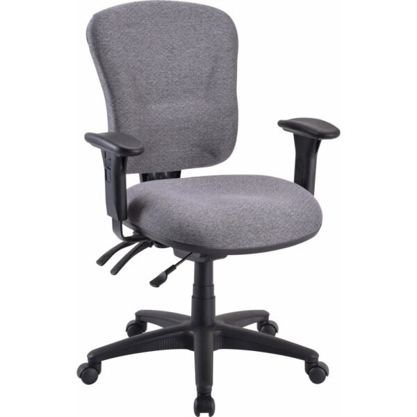 Lorell Accord Series Mid-Back Task Chair Gray Seat Color - Polyester Seat Material - Black Frame Color - 1 Each (LLR66125)