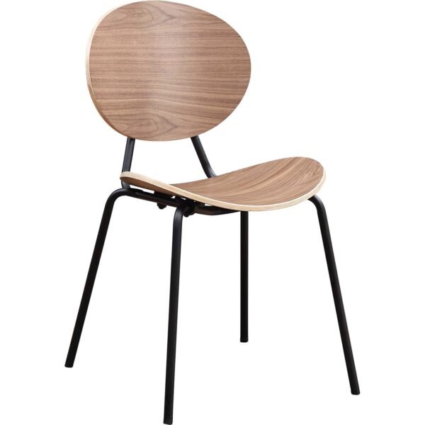 Lorell Bentwood Cafe Chairs Plywood Seat Material - Plywood Back Material - Metal, Powder Coated Steel Frame Material - Walnut - 2 / Carton (LLR42962)